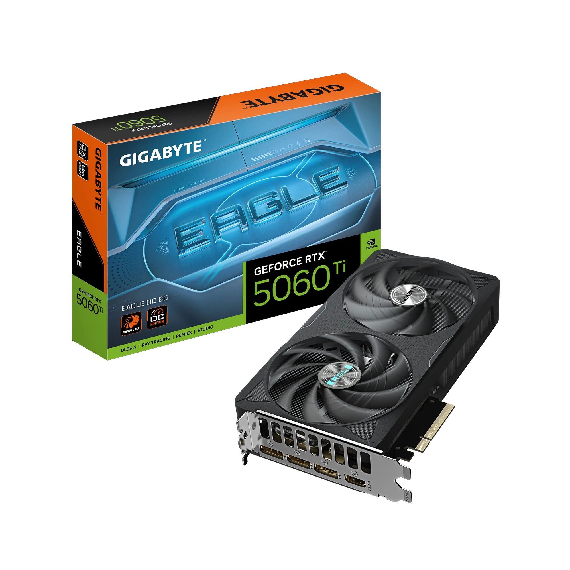 GIGABYTE nVidia GeForce RTX 5060Ti EAGLE OC 8GB - 8GB GDDR7; 128-Bit Memory Bus; 1x HDMI; 3x DisplayPort .