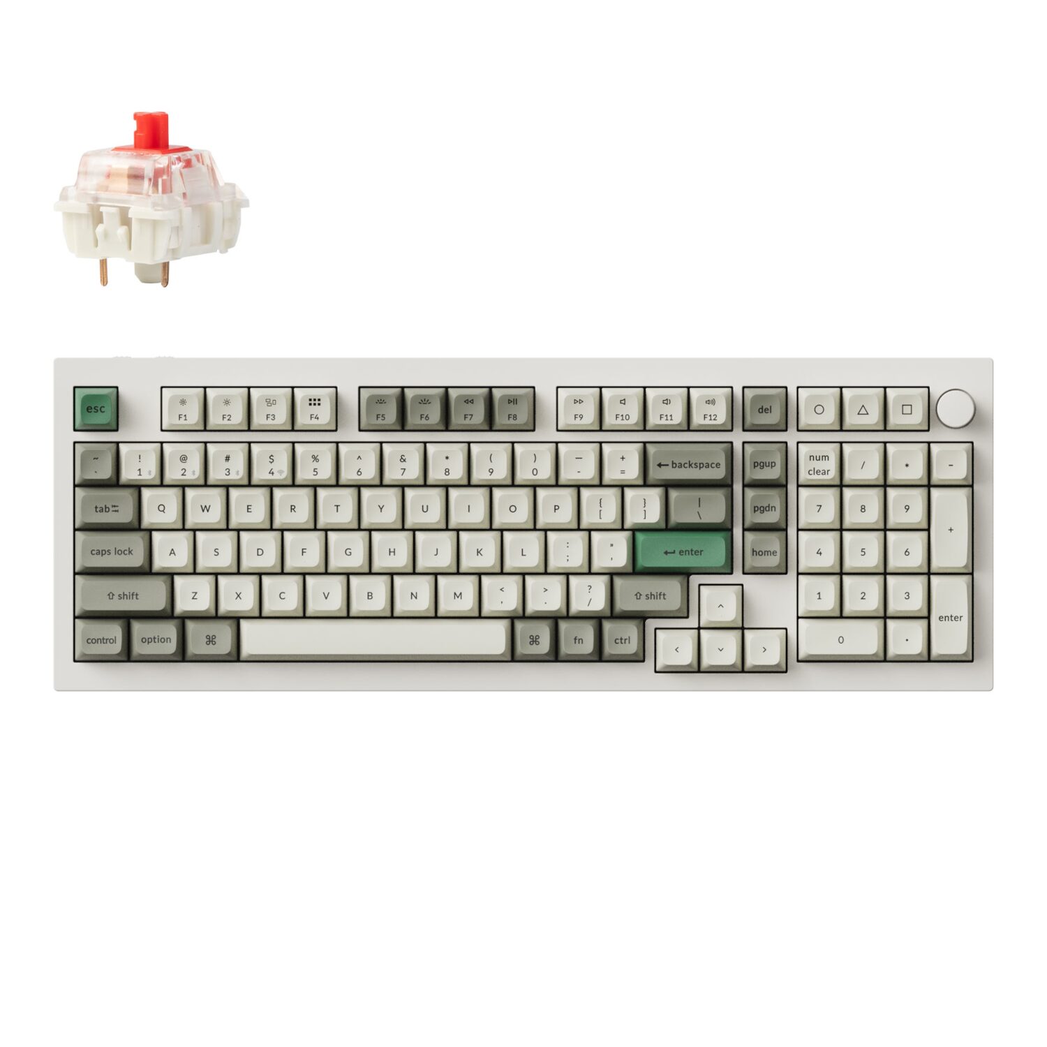 Keychron Q5M-M1 QMK/VIA Wireless Custom Keyboard - Shell White