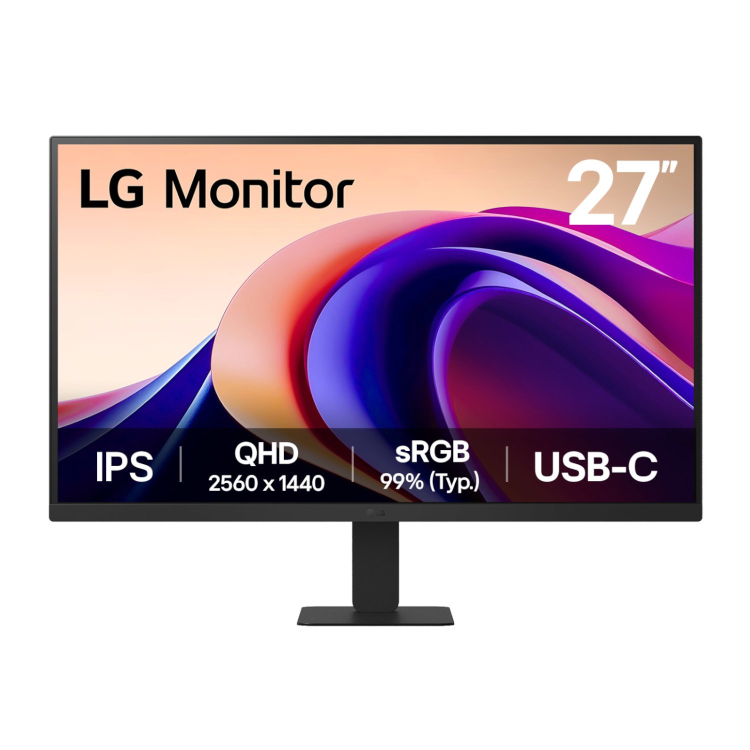LG 27" QHD IPS Panel Monitor with USB-C - 100Hz