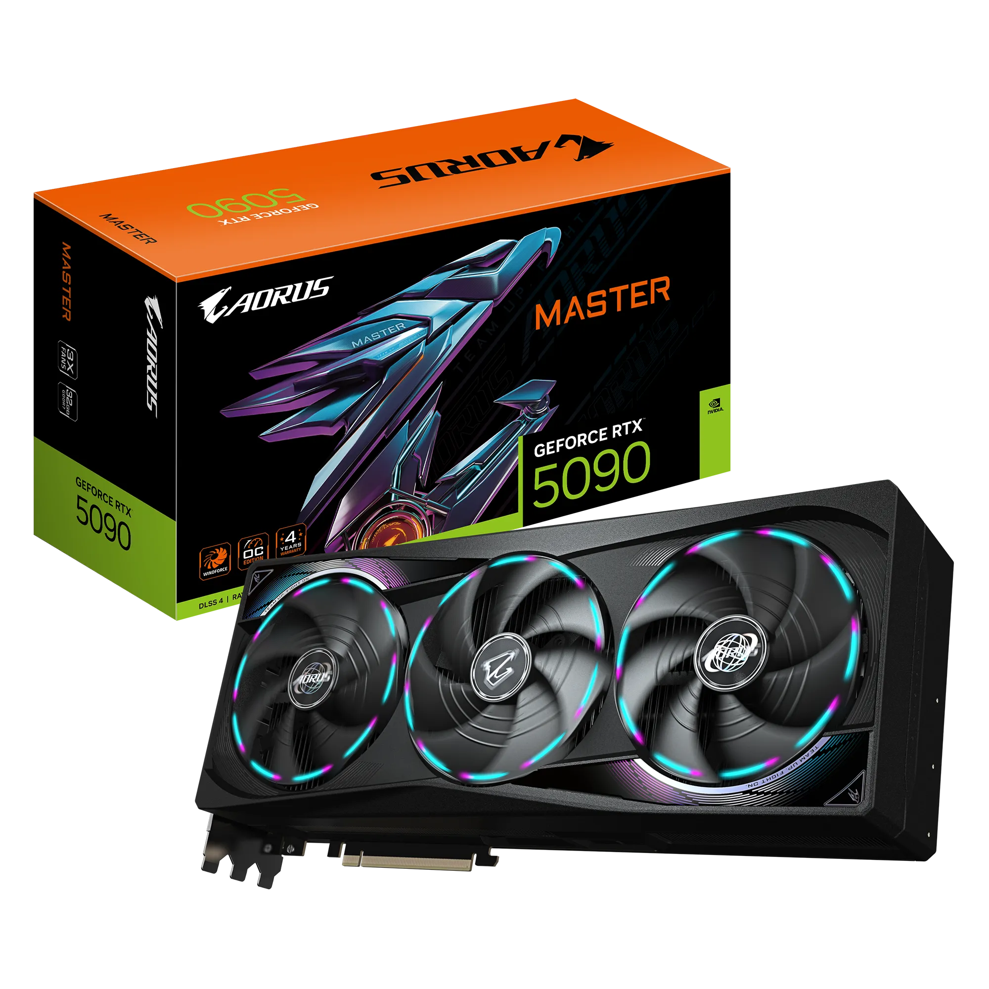 GIGABYTE nVidia GeForce RTX 5090 AORUS MASTER  - 32GB GDDR7; 512-Bit Memory Bus; 1x HDMI; 3x DisplayPort; Min 1000W PSU. .