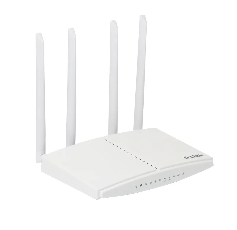 D-Link 4G LTE AC1200 Router Cat6 LTE-A (Band40/Band3); 4 Fixed 5dBi Antenna (2x LTE + 2x Wi-Fi); 4x Gigabit LAN; 1x Gigabit WAN;