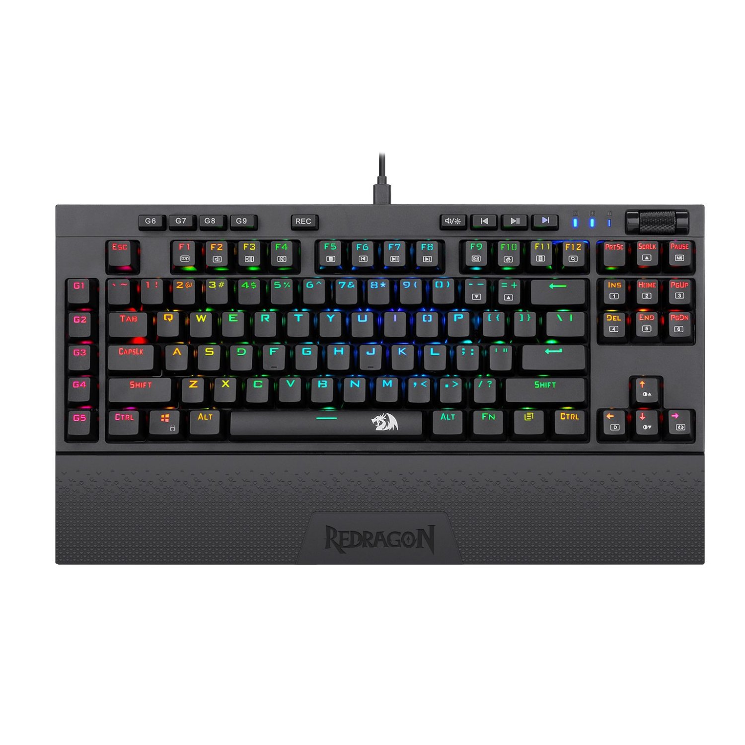 Redragon K588 RGB Pro BROADSWORD TKL Mechanical Wired Gaming Keyboard - Black