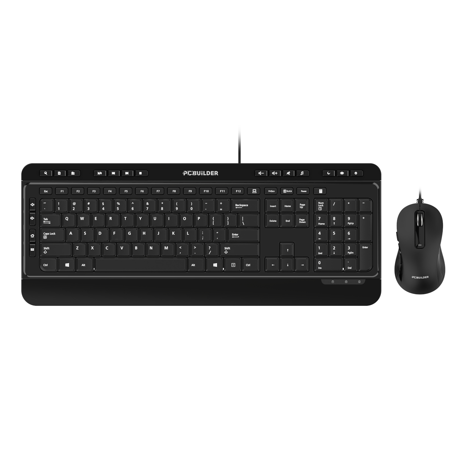 PCBuilder ALPHA Silent Wired Keyboard and Mouse Combo