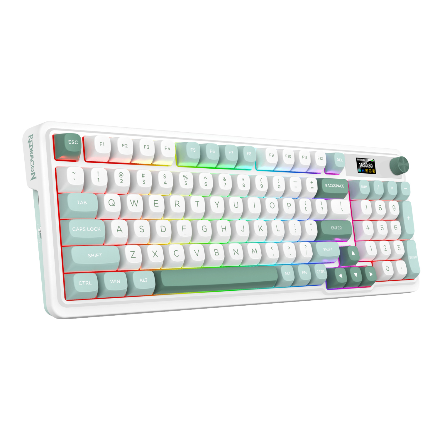 Redragon K719WGB GALATIN RGB PRO Full sized Wireless Gaming Keyboard - White